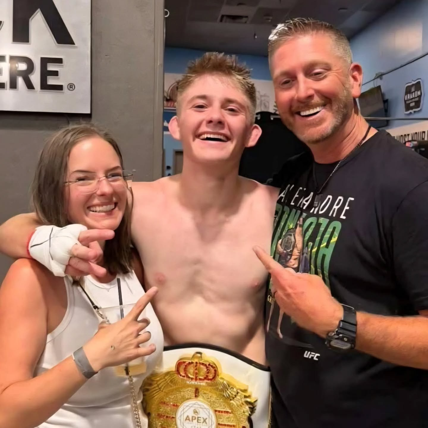 The ProShield Auto Glass owner celebrating with his family after his son's championship win